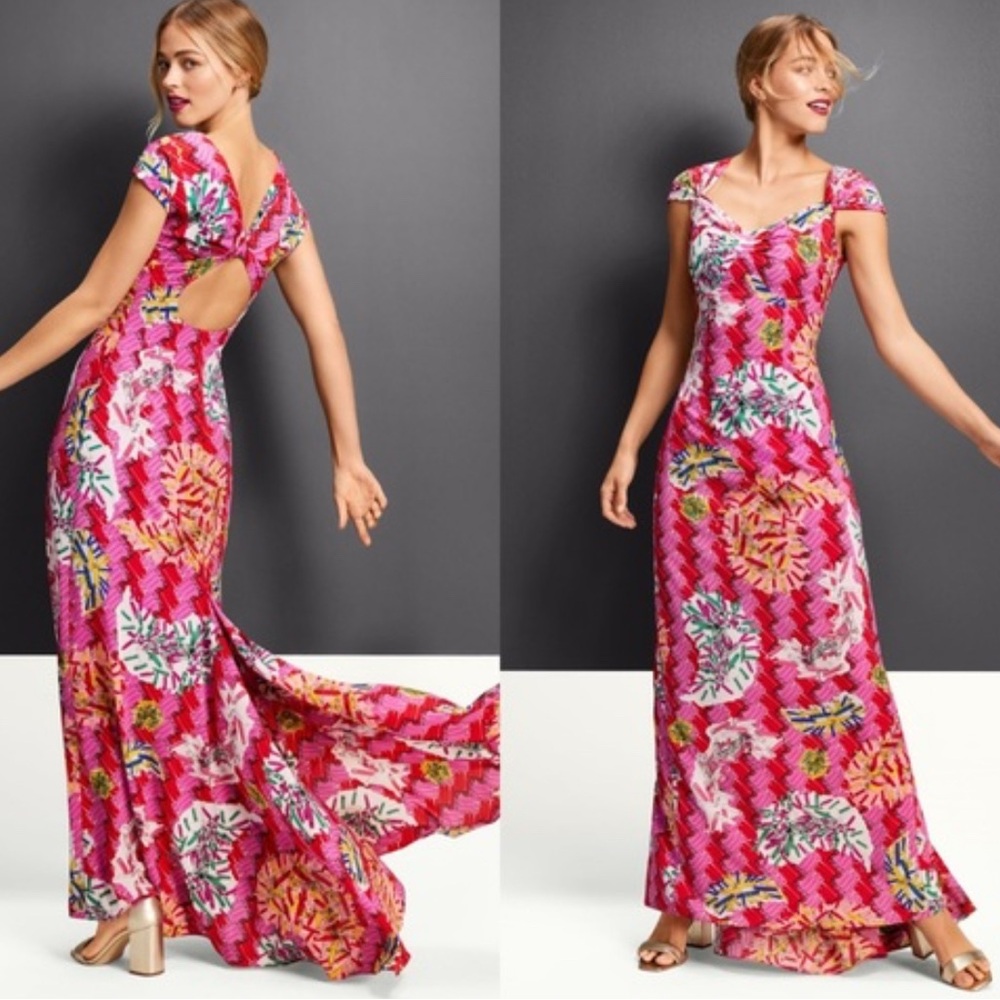 Zac Posen x Target Safety Pin Train Dress Pink Multi Colored